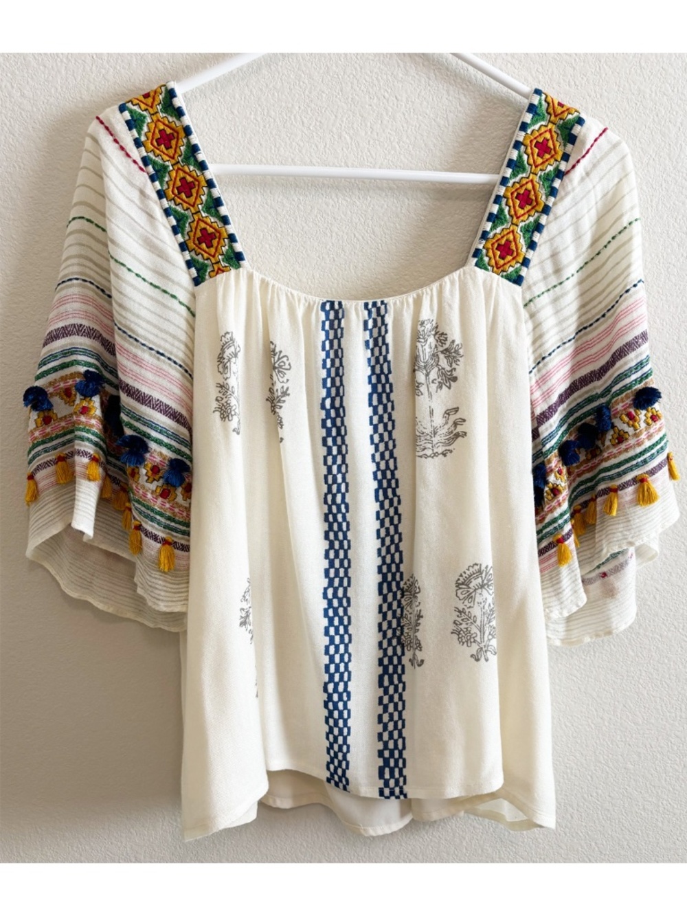 Anthropologie Vineet Bahl Kiera square neck embroidered top